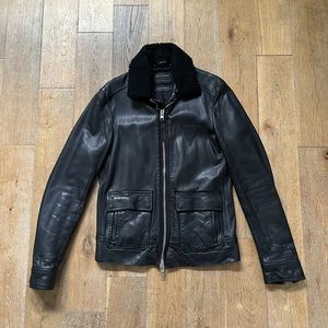 Allsaints Shearling Leather Jacket XS